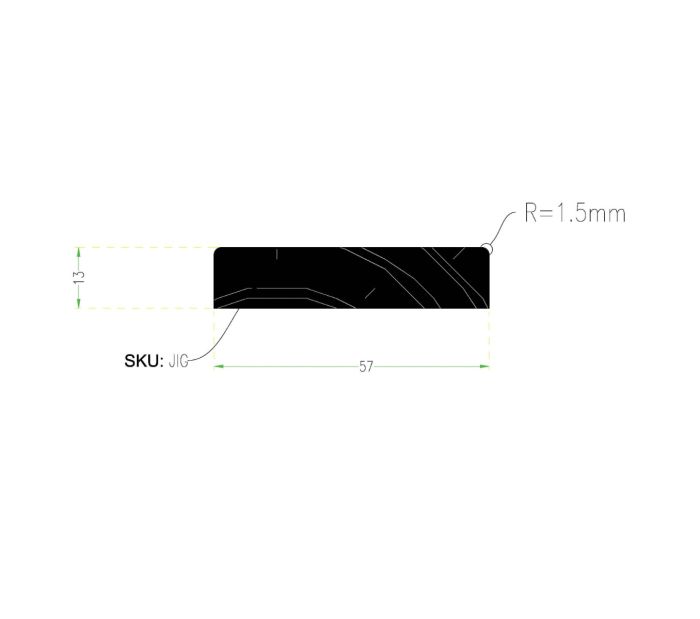 Mahogany (Meranti) Shaker Jig 2.25x0.5x126 for Uni