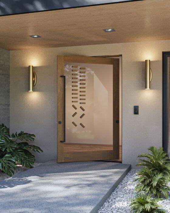 Mahogany KASK SDO Contemporary Modern Shaker Impact-Rated Pivot Door