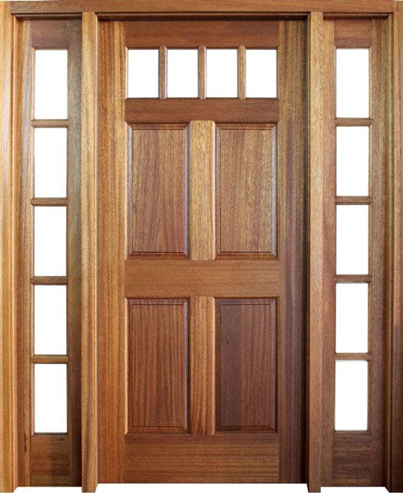 80" Mahogany Louisburg TDL 4 Lite Single Door/2Sidelite