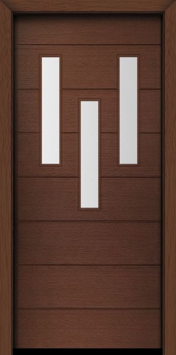 80" Mahogany Luca 3 Lite Top Contemporary Modern Single Door