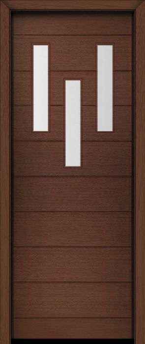 96" Mahogany Luca 3 Lite Top Contemporary Modern Single Door