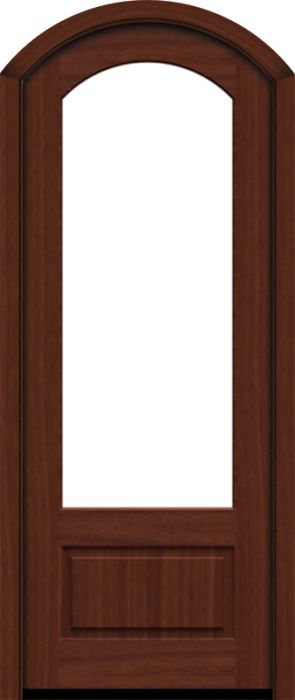 96" Mahogany Lucie 1 Lite SDL Single Door/Arch Top | HVHZ Impact