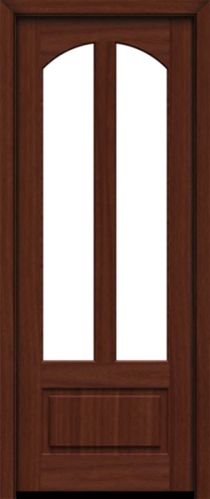 96" Mahogany Lucie 2 Lite SDL Single Door | HVHZ Impact