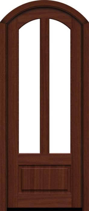 96" Mahogany Lucie 2 Lite SDL Single Door/Arch Top | HVHZ Impact