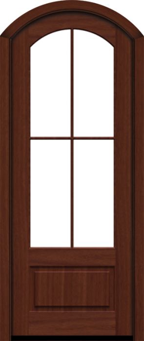 96" Mahogany Lucie 4 Lite SDL Single Door/Arch Top | HVHZ Impact