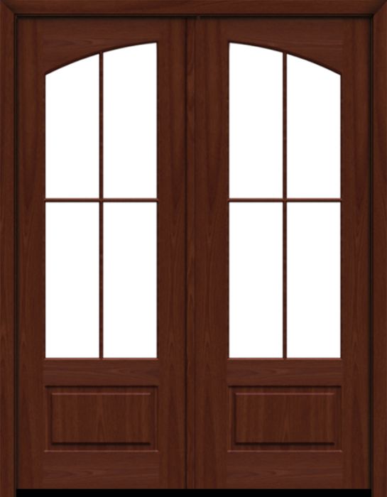 96" Mahogany Lucie 4 Lite SDL Double Door | HVHZ Impact