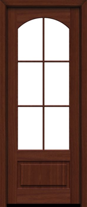 96" Mahogany Lucie 6 Lite SDL Single Door | HVHZ Impact