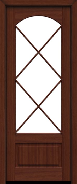 96" Mahogany Lucie 7 Lite SDL Single Door | HVHZ Impact