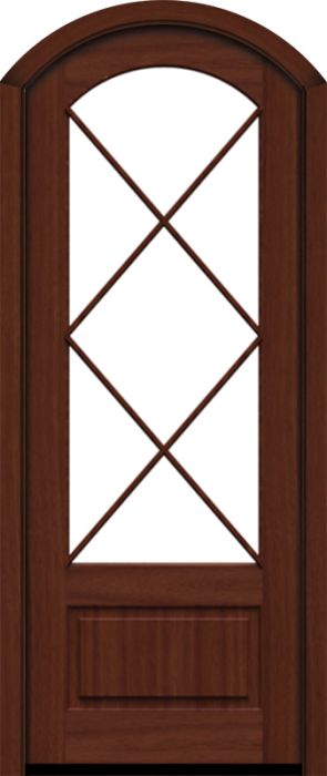 96" Mahogany Lucie 7 Lite SDL Single Door/Arch Top | HVHZ Impact