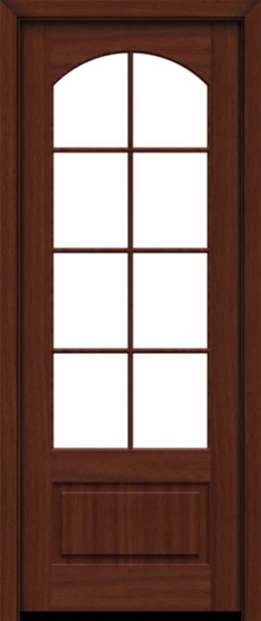 96" Mahogany Lucie 8 Lite SDL Single Door | HVHZ Impact