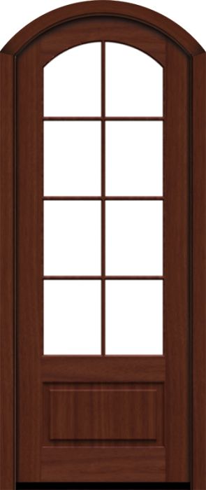 96" Mahogany Lucie 8 Lite SDL Single Door/Arch Top | HVHZ Impact