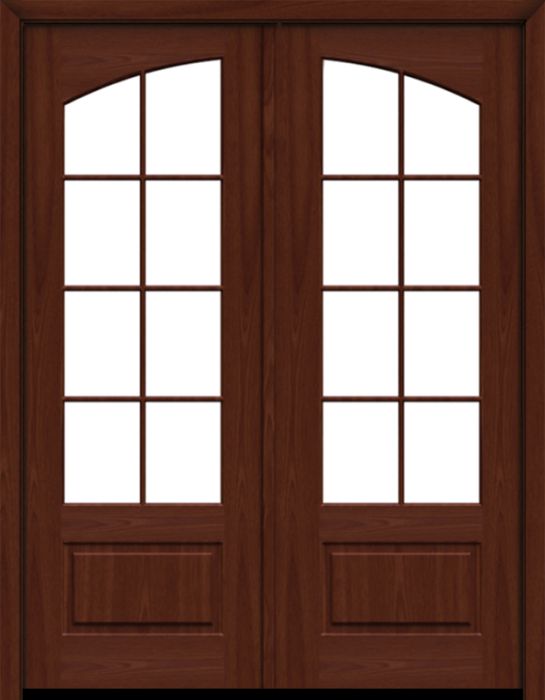 96" Mahogany Lucie 8 Lite SDL Double Door | HVHZ Impact