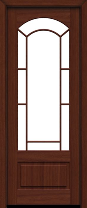 96" Mahogany Lucie Border Lite SDL Single Door | HVHZ Impact