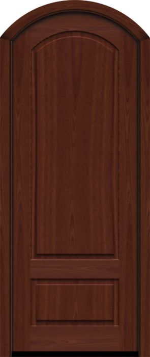 96" Mahogany Lucie Solid Panel Single Door/Arch Top | HVHZ Impact