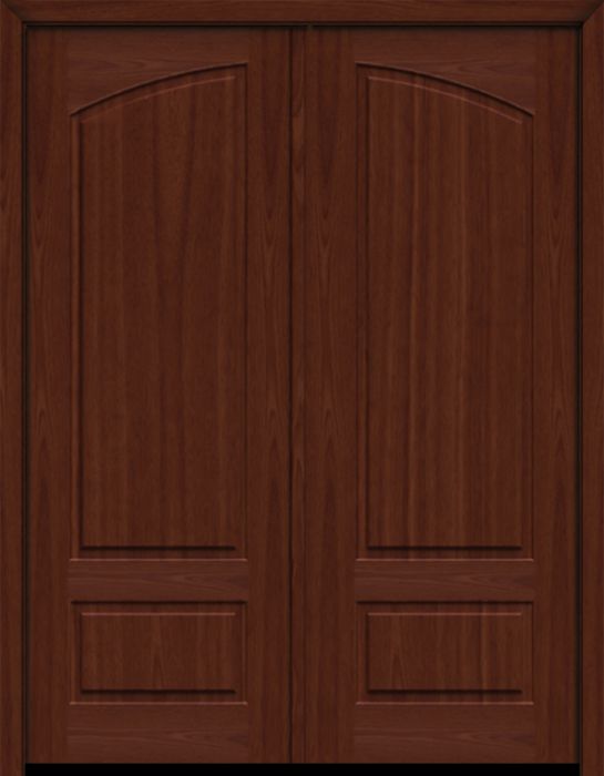 96" Mahogany Lucie Solid Panel Double Door | HVHZ Impact