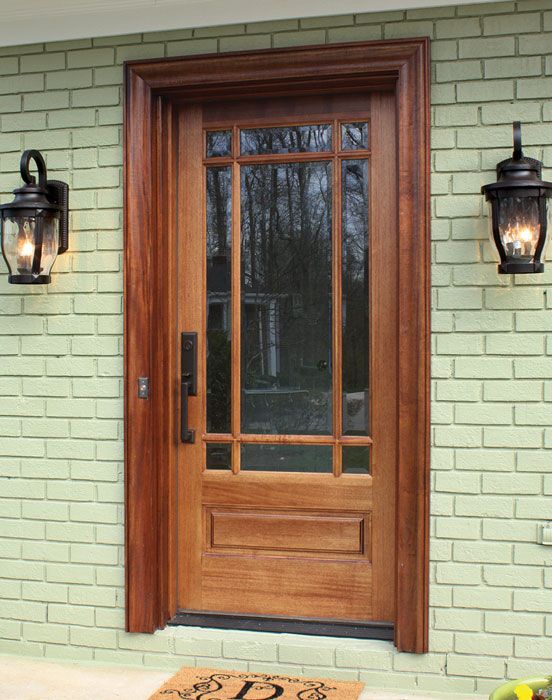 80" Mahogany Madison TDL 9 Lite Single Door