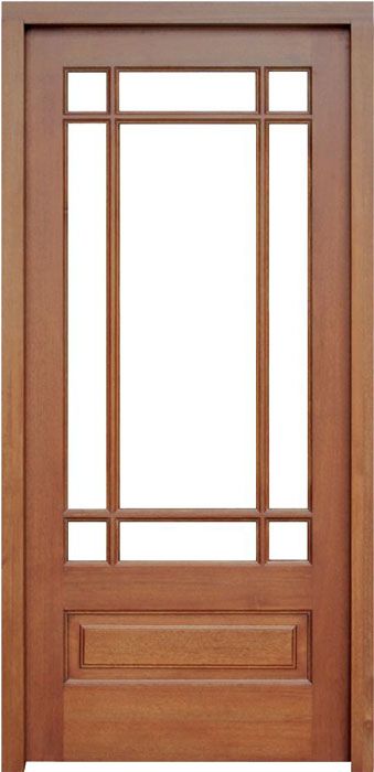 80" Mahogany Madison TDL 9 Lite Single Door