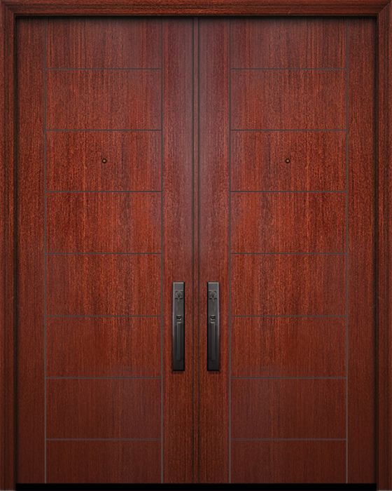 42" x 96" Double Brentwood Mahogany Solid Contemporary Door