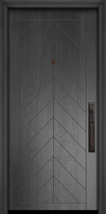 IMPACT | 80" Chevron Mahogany Solid Contemporary Door