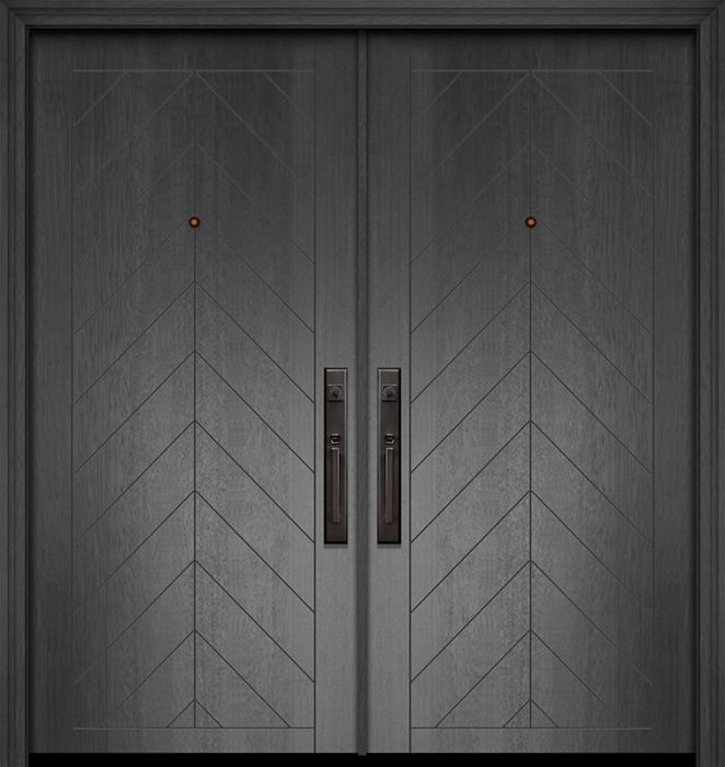 IMPACT | 80" Double Chevron Mahogany Solid Contemporary Door