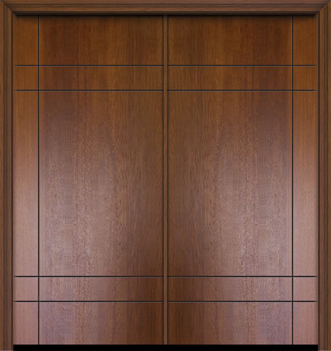 80" Double Inglewood Mahogany Solid Contemporary Door