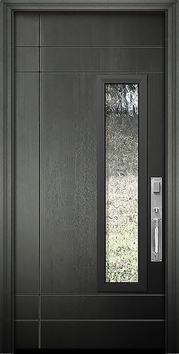 80" Santa Barbara Mahogany Solid Contemporary Door w/Textured Glass