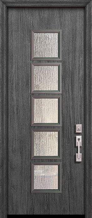 42" x 96" Venice Mahogany Solid Contemporary Door w/Textured Glass