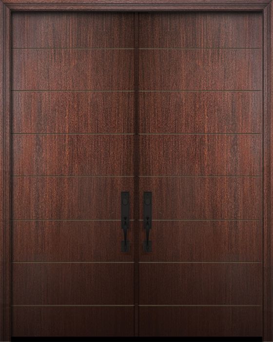 42" x 96" Double Westwood Mahogany Solid Contemporary Door