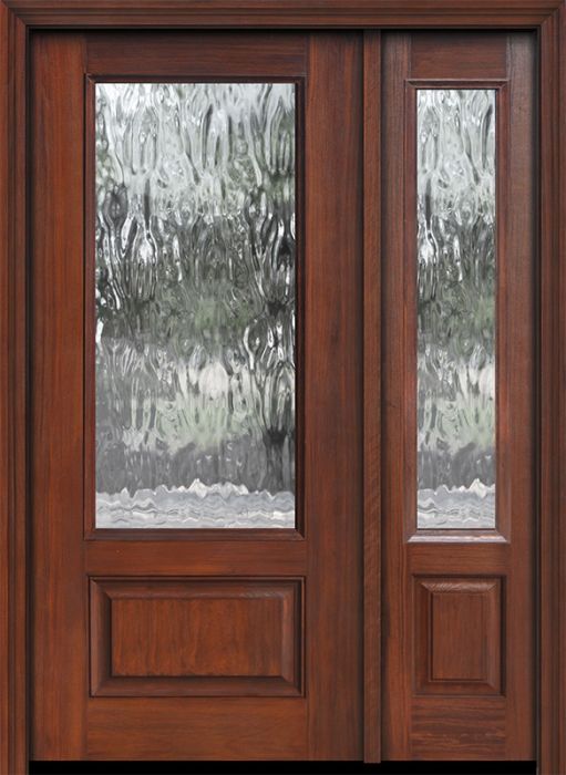 80" 3/4 Lite Privacy Glass Mahogany Door /1side