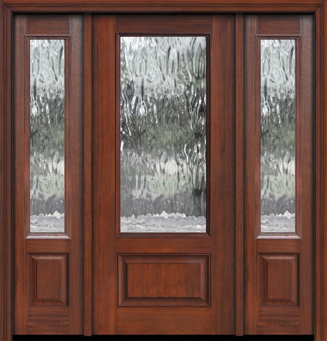 IMPACT | 80" 3/4 Lite Privacy Glass Mahogany Door /2side