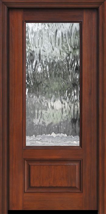 80" 3/4 Lite Privacy Glass Mahogany/Alder Door