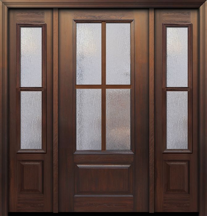 80" 3/4 Lite 1 Panel 4 Lite SDL Mahogany Door /2side