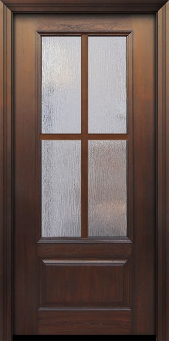 80" 3/4 Lite 1 Panel 4 Lite SDL Mahogany/Alder Door