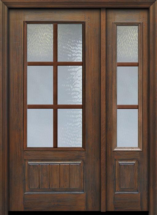 IMPACT | 80" 3/4 Lite 1 Panel 6 Lite SDL Mahogany Door /1side