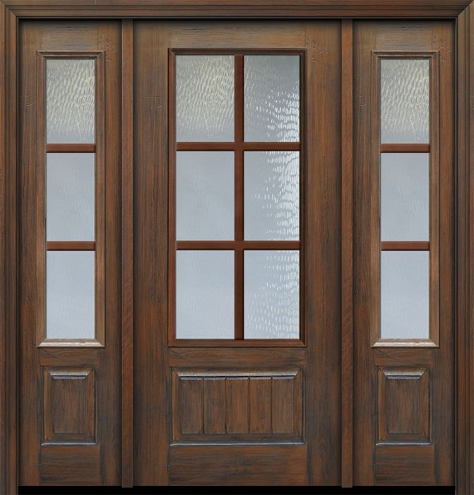 IMPACT | 80" 3/4 Lite 1 Panel 6 Lite SDL Mahogany Door /2side
