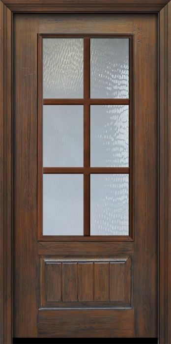 IMPACT | 80" 3/4 Lite 1 Panel 6 Lite SDL Mahogany/Alder Door