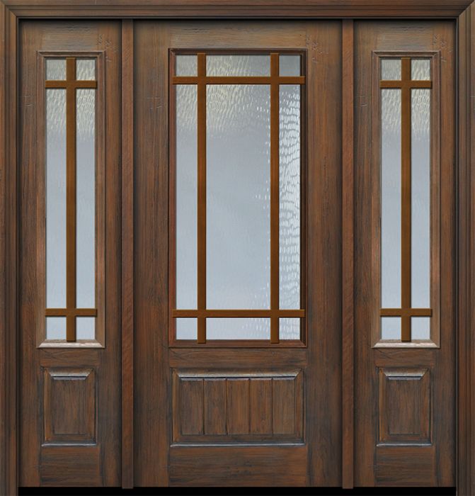 IMPACT | 80" 3/4 Lite 1 Panel 9 Lite SDL Mahogany Door /2side