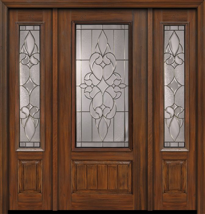 80" 1 Panel 3/4 Lite Courtlandt Mahogany Door /2side