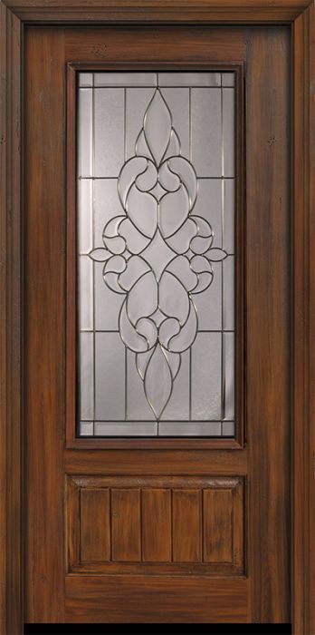 80" 1 Panel 3/4 Lite Courtlandt Mahogany/Alder Door