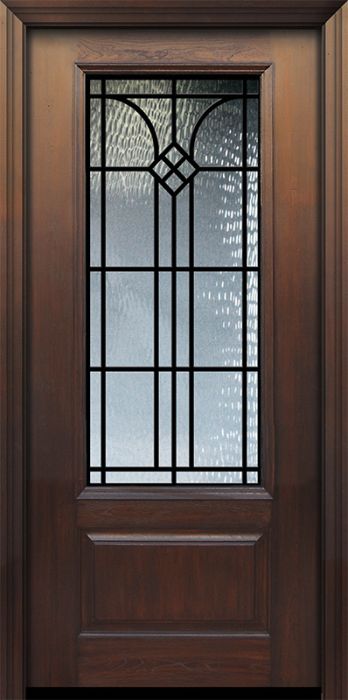 80" 1 Panel 3/4 Lite Cantania GBG Mahogany/Alder Door