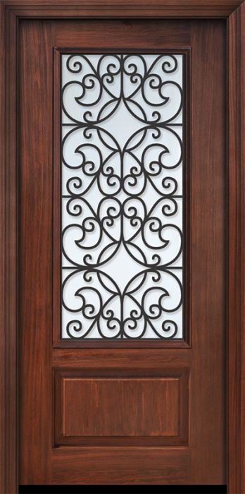 80" 1 Panel 3/4 Lite Florence GBG Mahogany/Alder Door
