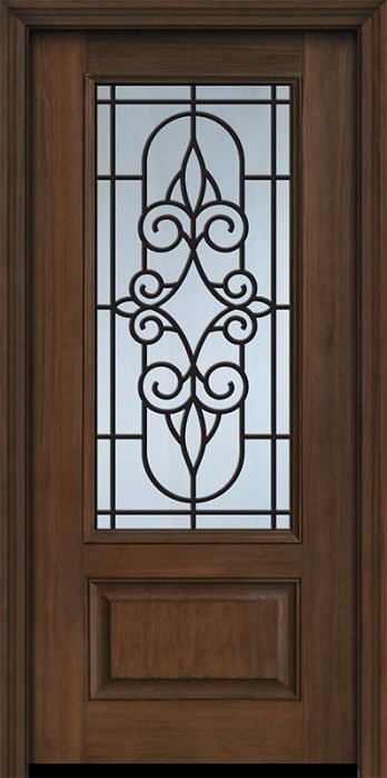 Pro 80" 1 Panel 3/4 Lite Salento GBG Mahogany Door