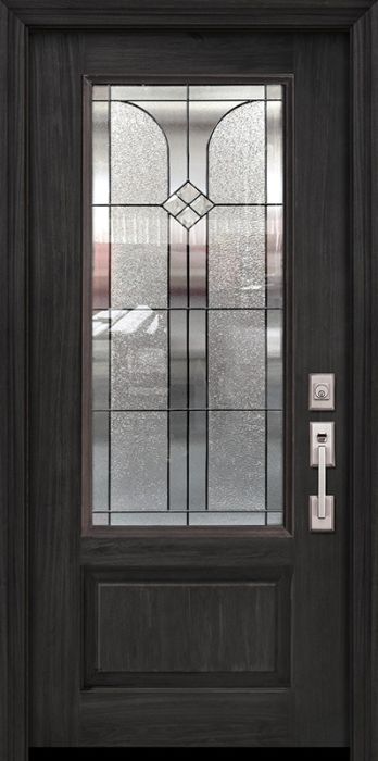 Pro 80" 1 Panel 3/4 Lite Cantania Mahogany Door