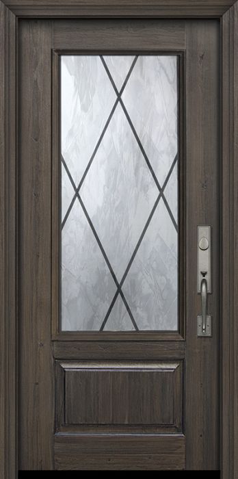 80" 1 Panel 3/4 Lite Sandringham Mahogany/Alder Door