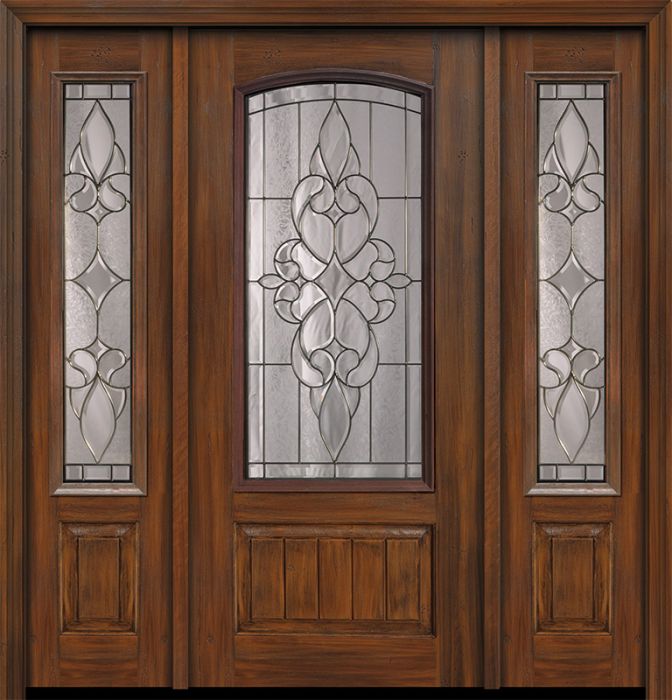 80" 1 Panel 3/4 Arch Lite Courtlandt Mahogany Door /2side