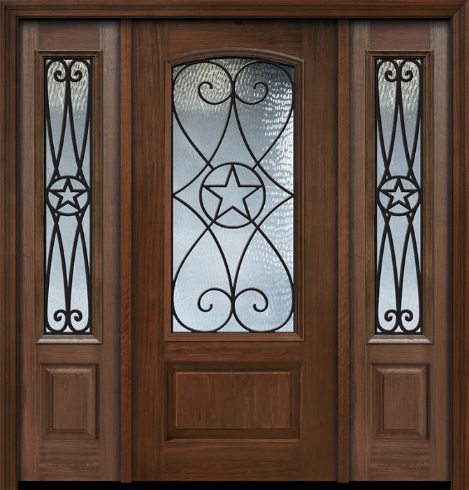 80" 1 Panel 3/4 Arch Lite Austin GBG Mahogany /2side