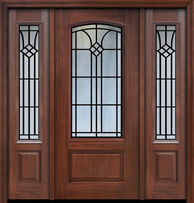 80" 1 Panel 3/4 Arch Lite Cantania GBG Mahogany /2side