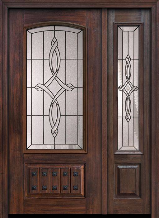 80" 1 Panel 3/4 Arch Lite Marsais Mahogany Door /1side
