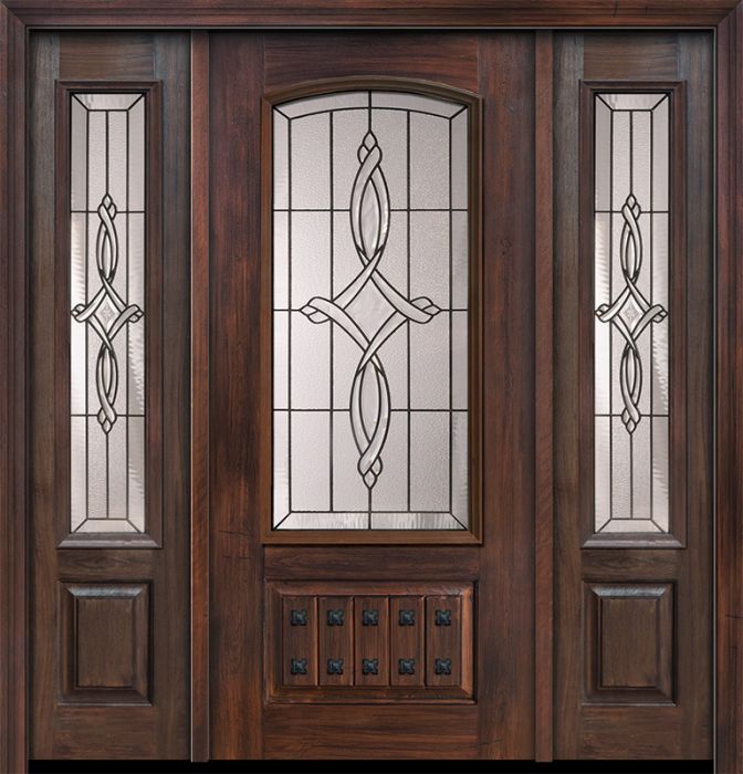 80" 1 Panel 3/4 Arch Lite Marsais Mahogany Door /2side