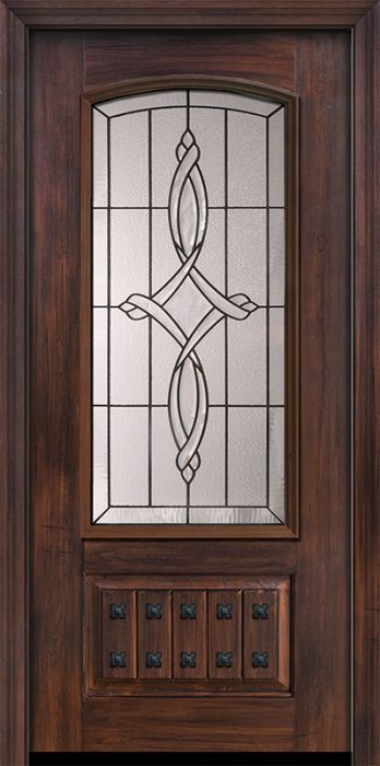 Pro 80" 1 Panel 3/4 Arch Lite Marsais Mahogany Door